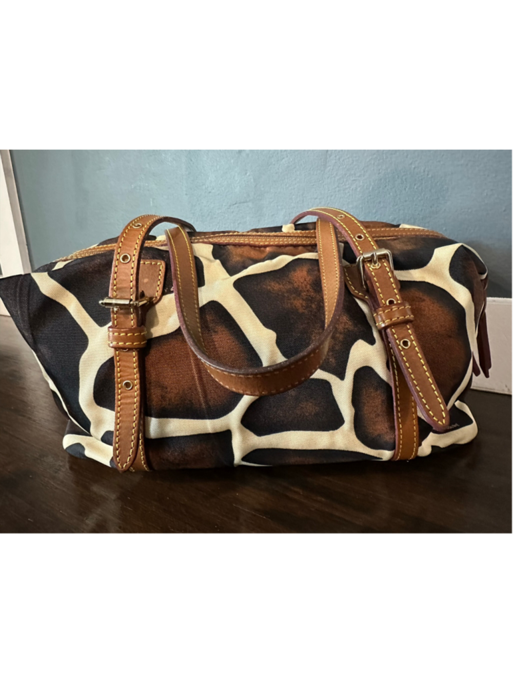 Women's Dooney & Bourke Giraffe Print Satchel Bag, One Size, Brown/Beige - Picture 3 of 11